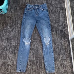 TOPSHOP Jamie High Waist Ripped Skinny Jeans